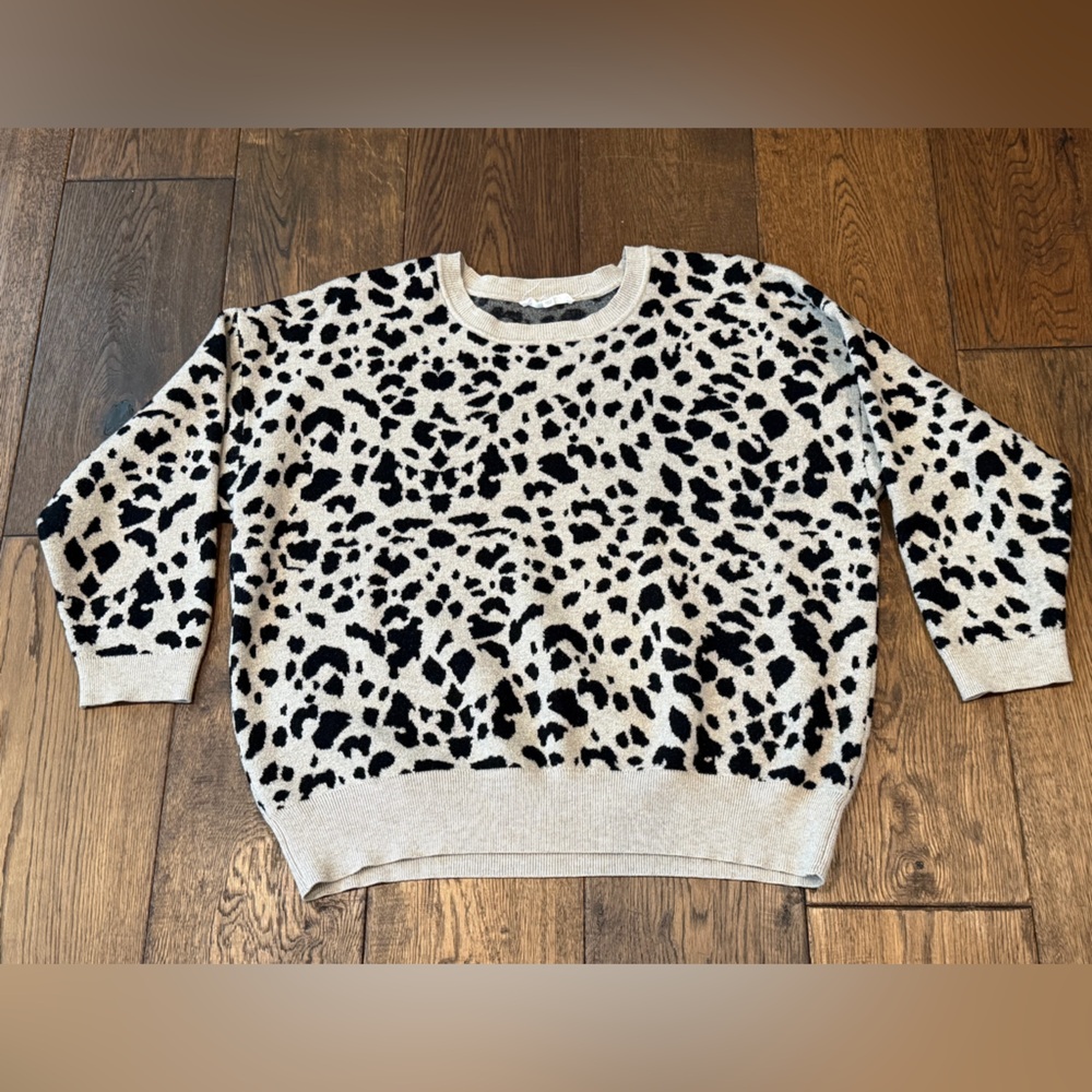 Workshop Republic Clothing Leopard Print Sweater - Black and Cream
